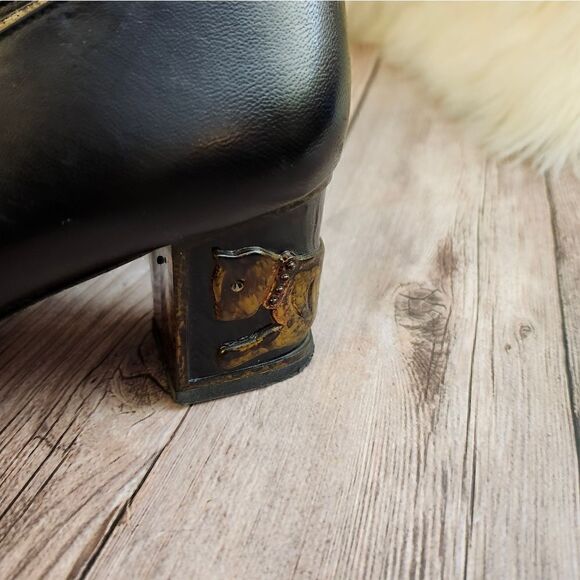 Coupd' etat black leather animal heel pumps narrow 9AA - Picture 7 of 14